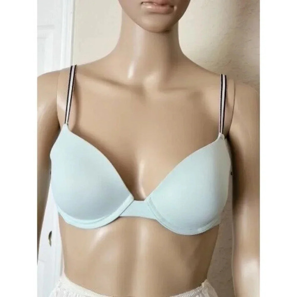 Pink Victoria's Secret wear everywhere demi underlined green Bra 34C - Picture 1 of 8